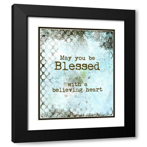 Believing Heart Blessing Black Modern Wood Framed Art Print with Double Matting by Murdock, Ramona