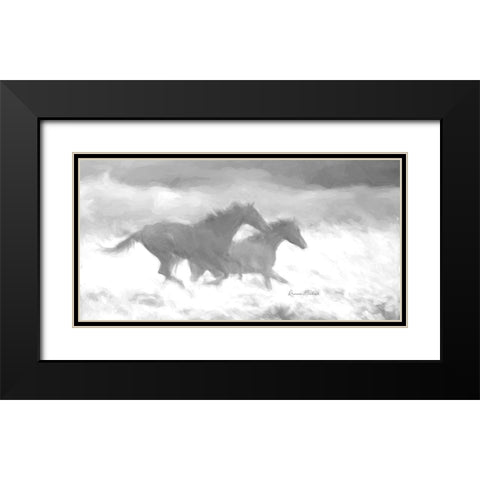 Running Wild  BW Black Modern Wood Framed Art Print with Double Matting by Murdock, Ramona