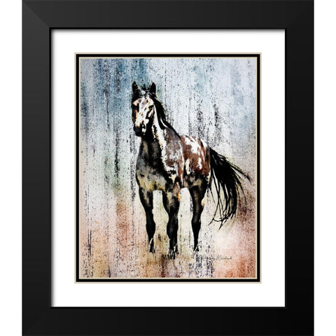 The Mustang King Black Modern Wood Framed Art Print with Double Matting by Murdock, Ramona