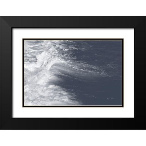 Indigo Wave I Black Modern Wood Framed Art Print with Double Matting by Murdock, Ramona
