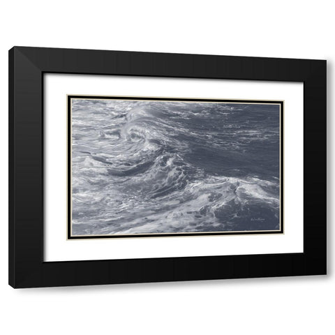 Indigo Wave II Black Modern Wood Framed Art Print with Double Matting by Murdock, Ramona