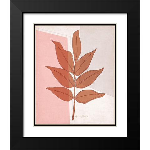 Leaf Set II Black Modern Wood Framed Art Print with Double Matting by Murdock, Ramona