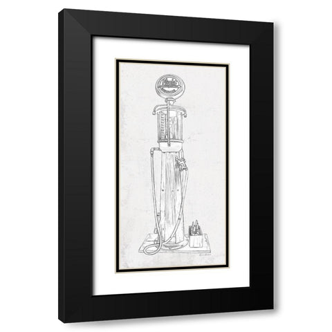 Fuel Station Sketch No. 2 Black Modern Wood Framed Art Print with Double Matting by Murdock, Ramona