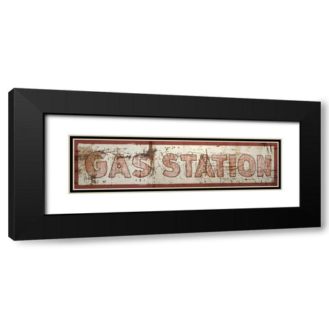 Gas Station Sign Black Modern Wood Framed Art Print with Double Matting by Murdock, Ramona