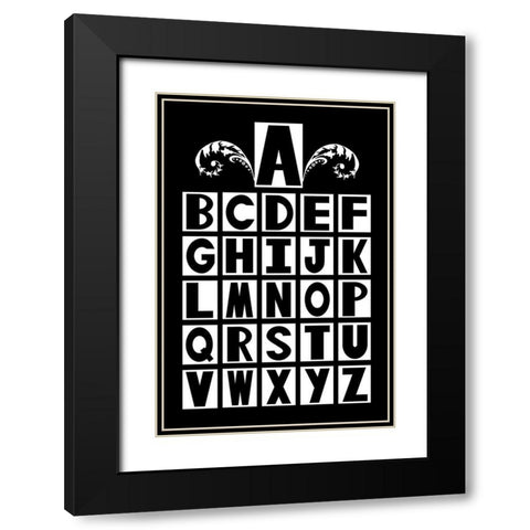 ABCDEFG Black Modern Wood Framed Art Print with Double Matting by Murdock, Ramona