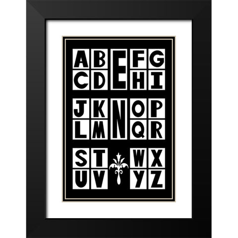 ABC  Black Modern Wood Framed Art Print with Double Matting by Murdock, Ramona