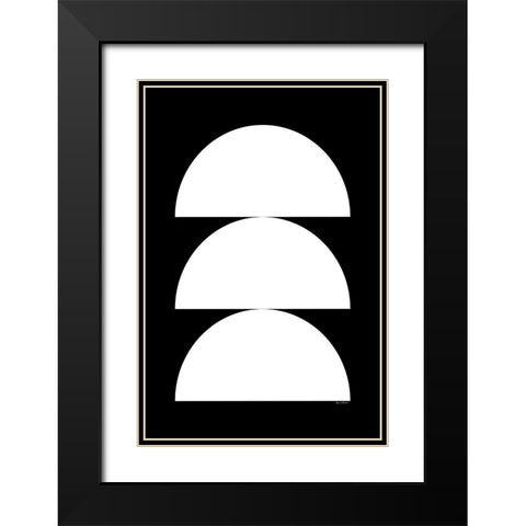 Geometric Balance Black Modern Wood Framed Art Print with Double Matting by Murdock, Ramona