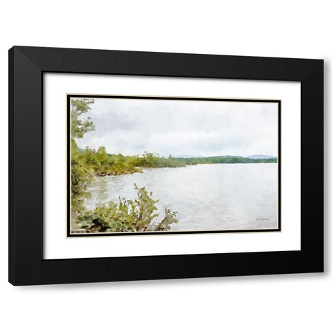 Mountain Lakeshore No. 1 Black Modern Wood Framed Art Print with Double Matting by Murdock, Ramona