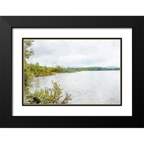 Mountain Lakeshore No. 1 Black Modern Wood Framed Art Print with Double Matting by Murdock, Ramona