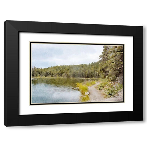 Mountain Lakeshore No. 2 Black Modern Wood Framed Art Print with Double Matting by Murdock, Ramona