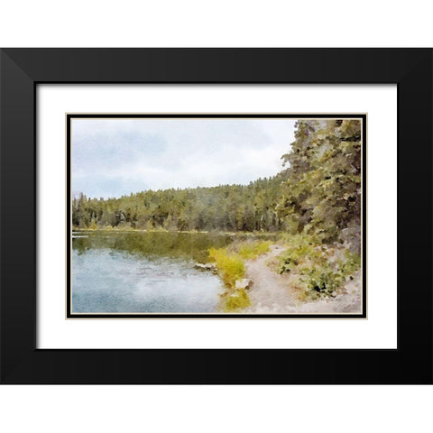 Mountain Lakeshore No. 2 Black Modern Wood Framed Art Print with Double Matting by Murdock, Ramona