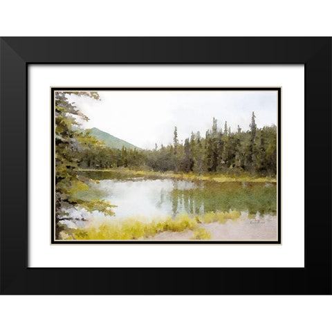 Mountain Lakeshore No. 3 Black Modern Wood Framed Art Print with Double Matting by Murdock, Ramona