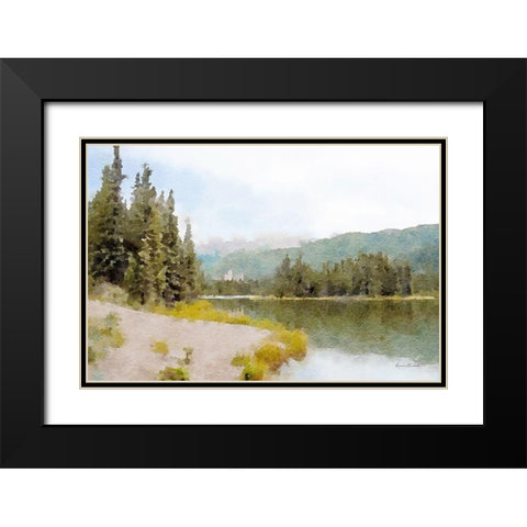 Mountain Lakeshore No. 4 Black Modern Wood Framed Art Print with Double Matting by Murdock, Ramona