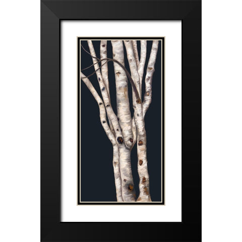 Birch Tree II Black Modern Wood Framed Art Print with Double Matting by Murdock, Ramona