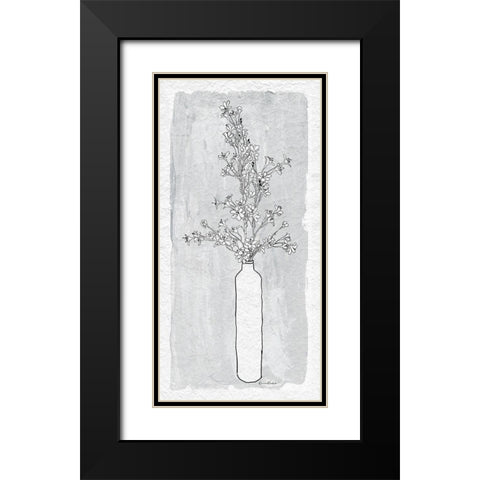 Dogwood Branch Black Modern Wood Framed Art Print with Double Matting by Murdock, Ramona