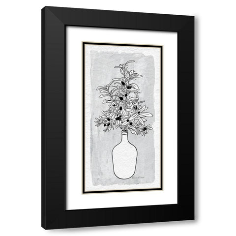 Olive Branch Vase Black Modern Wood Framed Art Print with Double Matting by Murdock, Ramona