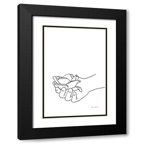 Holding the Rose Black Modern Wood Framed Art Print with Double Matting by Murdock, Ramona
