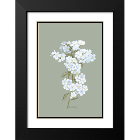 Small White Flowers II Black Modern Wood Framed Art Print with Double Matting by Murdock, Ramona