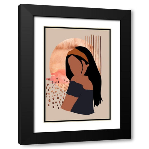 Over the Shoulder Black Modern Wood Framed Art Print with Double Matting by Murdock, Ramona