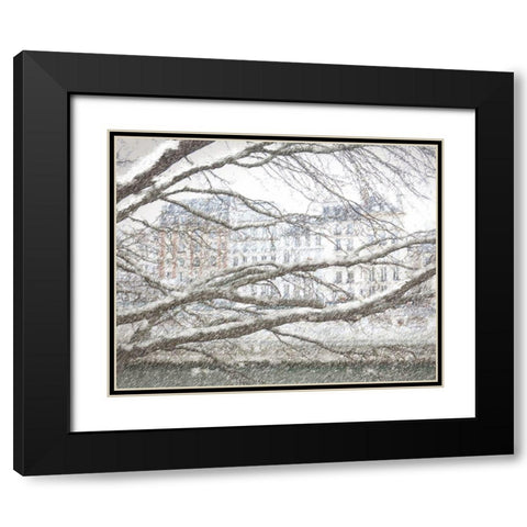 Snow Day in Paris Black Modern Wood Framed Art Print with Double Matting by Murdock, Ramona