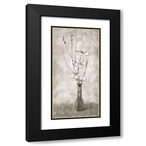 Simplicity Floral Black Modern Wood Framed Art Print with Double Matting by Murdock, Ramona