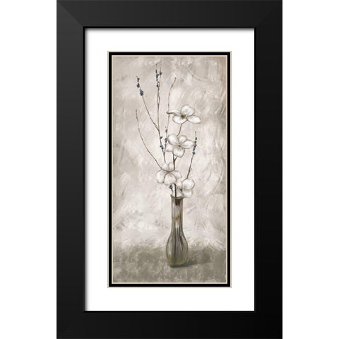 Simplicity Floral Black Modern Wood Framed Art Print with Double Matting by Murdock, Ramona