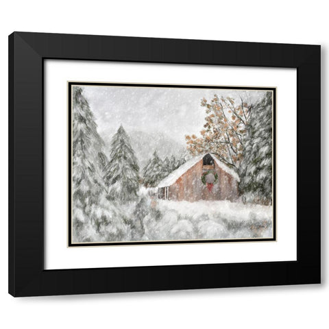 Christmas at the Ranch Black Modern Wood Framed Art Print with Double Matting by Murdock, Ramona