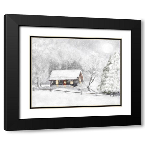 Christmas Cabin I Black Modern Wood Framed Art Print with Double Matting by Murdock, Ramona