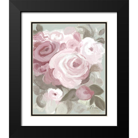 Rosy Roses II Black Modern Wood Framed Art Print with Double Matting by Murdock, Ramona
