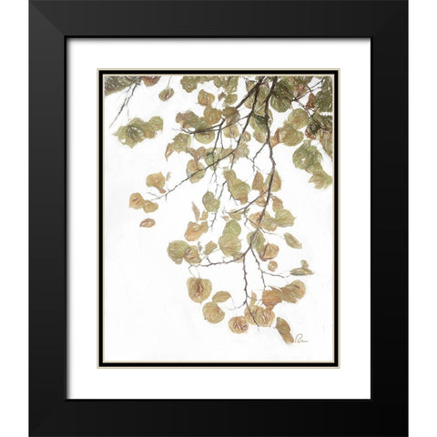 Aspen Leaves IV Black Modern Wood Framed Art Print with Double Matting by Murdock, Ramona