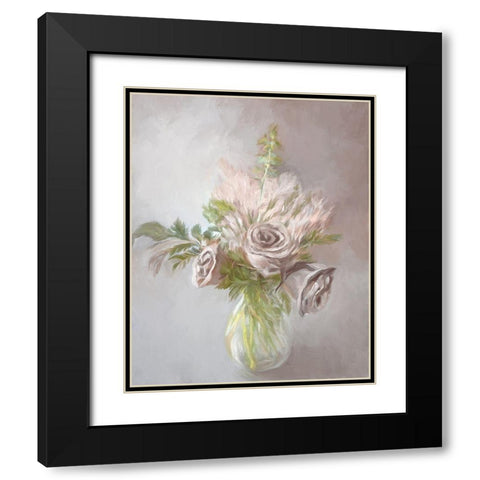 Mauve Bouquet II Black Modern Wood Framed Art Print with Double Matting by Murdock, Ramona