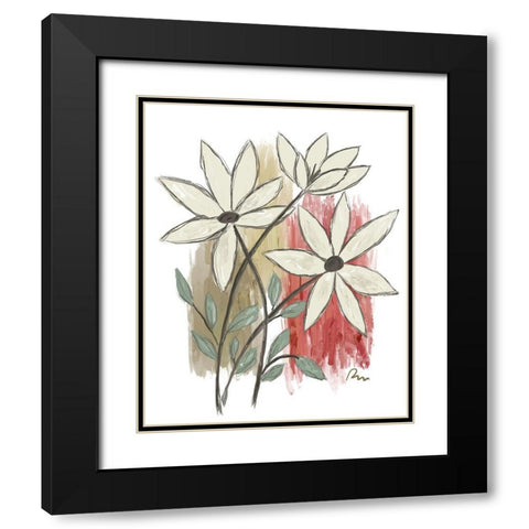 Patchwork Floral II Black Modern Wood Framed Art Print with Double Matting by Murdock, Ramona