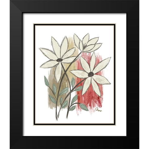 Patchwork Floral II Black Modern Wood Framed Art Print with Double Matting by Murdock, Ramona