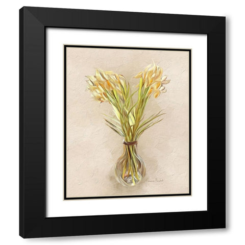 Glass of Iris Black Modern Wood Framed Art Print with Double Matting by Murdock, Ramona