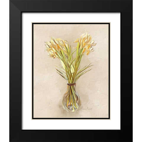 Glass of Iris Black Modern Wood Framed Art Print with Double Matting by Murdock, Ramona