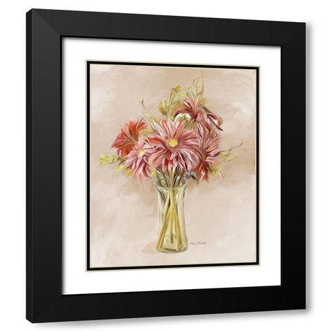 Glass of Mums Black Modern Wood Framed Art Print with Double Matting by Murdock, Ramona
