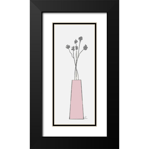 Pink Vase Black Modern Wood Framed Art Print with Double Matting by Murdock, Ramona