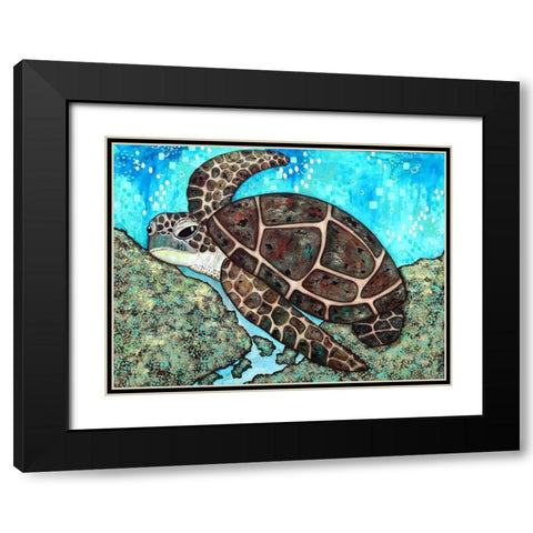 Swimming Along Black Modern Wood Framed Art Print with Double Matting by Allemand, Sue