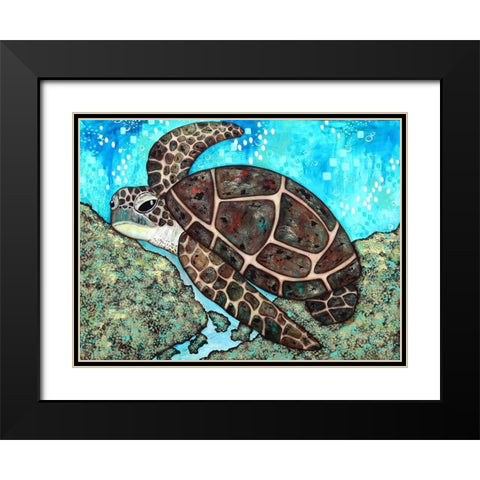 Swimming Along Black Modern Wood Framed Art Print with Double Matting by Allemand, Sue