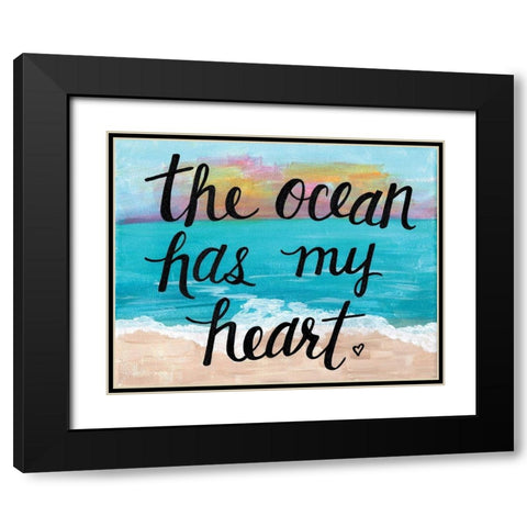 Ocean Has My Heart Black Modern Wood Framed Art Print with Double Matting by Allemand, Sue
