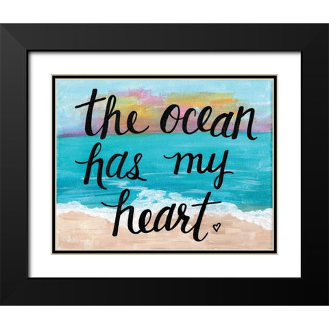 Ocean Has My Heart Black Modern Wood Framed Art Print with Double Matting by Allemand, Sue