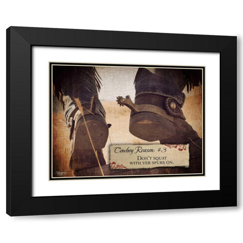 Cowboy III Black Modern Wood Framed Art Print with Double Matting by Eva, Shawnda