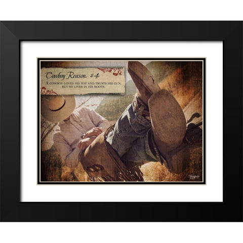 Cowboy Reason IV Black Modern Wood Framed Art Print with Double Matting by Eva, Shawnda