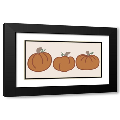 Pumpkins Black Modern Wood Framed Art Print with Double Matting by Dicks, Stephanie