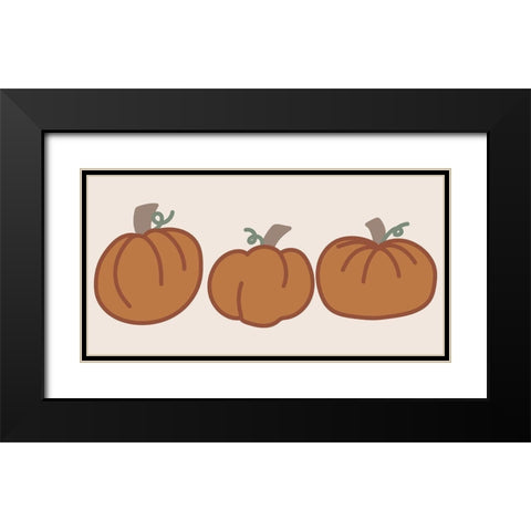 Pumpkins Black Modern Wood Framed Art Print with Double Matting by Dicks, Stephanie