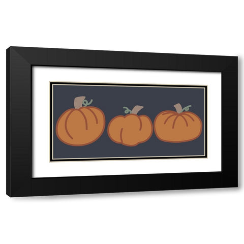 Pumpkins II Black Modern Wood Framed Art Print with Double Matting by Dicks, Stephanie