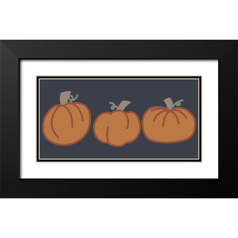 Pumpkins II Black Modern Wood Framed Art Print with Double Matting by Dicks, Stephanie