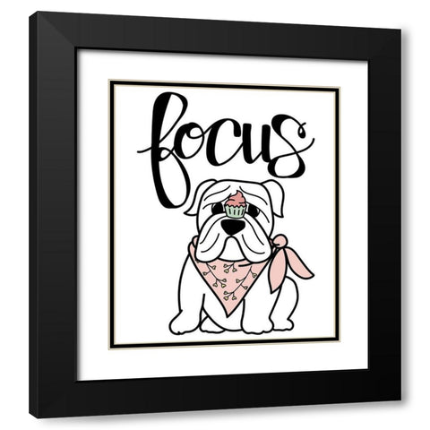 Focus Frenchie Black Modern Wood Framed Art Print with Double Matting by Dicks, Stephanie