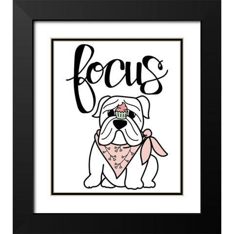 Focus Frenchie Black Modern Wood Framed Art Print with Double Matting by Dicks, Stephanie