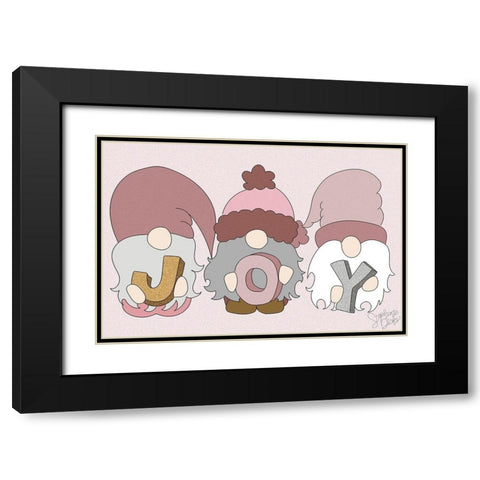 Joy Black Modern Wood Framed Art Print with Double Matting by Dicks, Stephanie